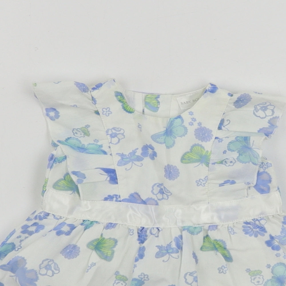 Baby Boutique  Girls White Floral  A-Line  Size 0-3 Months
