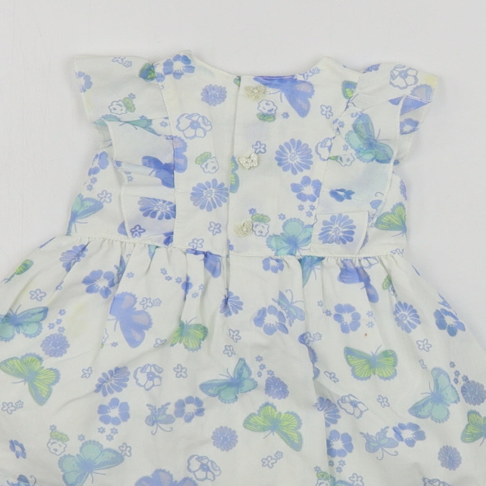 Baby Boutique  Girls White Floral  A-Line  Size 0-3 Months