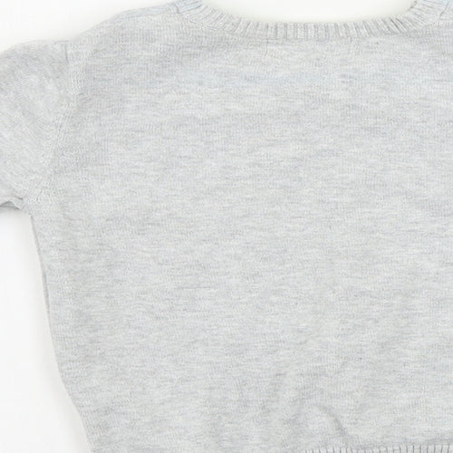 H&M  Boys Grey Geometric  Pullover Jumper Size 2-3 Years