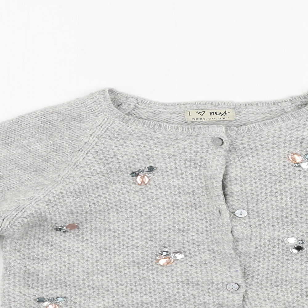 NEXT  Girls Grey   Cardigan Jumper Size 8 Years