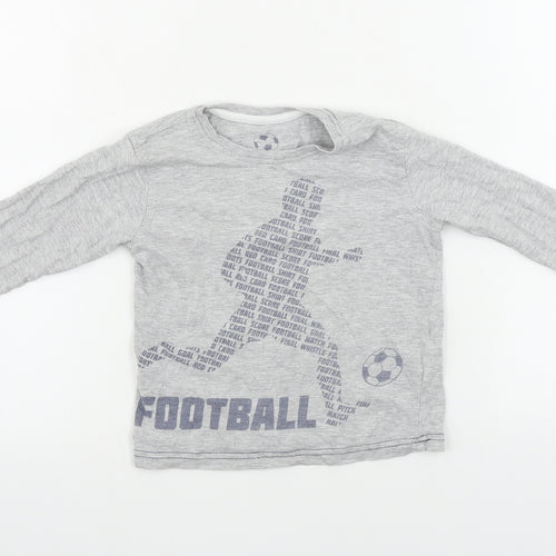 Rebel  Boys Grey   Basic T-Shirt Size 3-4 Years