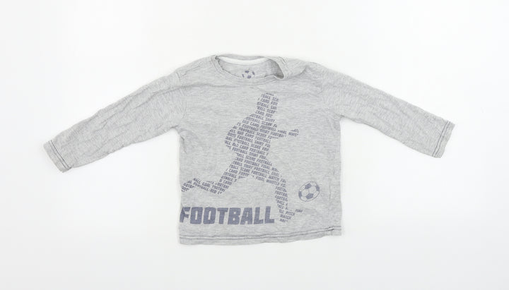 Rebel  Boys Grey   Basic T-Shirt Size 3-4 Years