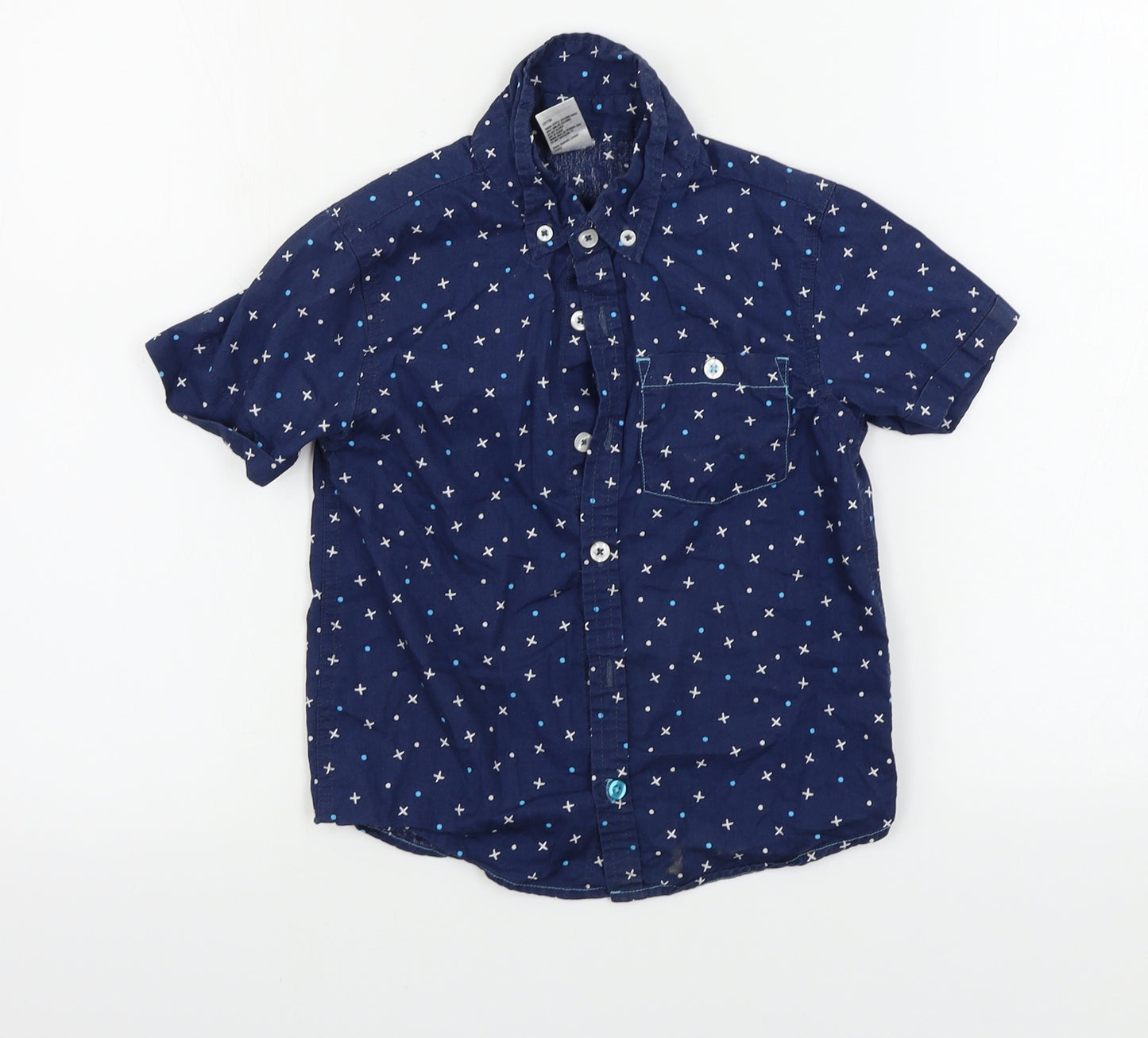 h&t Boys Blue   Basic Button-Up Size 5 Years