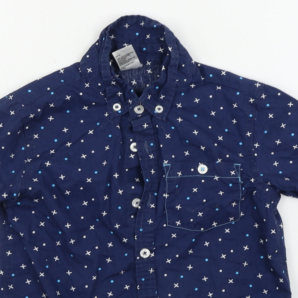 h&t Boys Blue   Basic Button-Up Size 5 Years