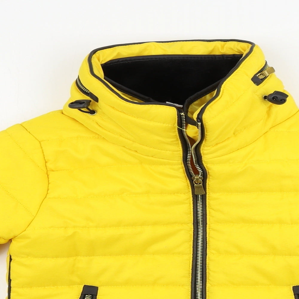 Preworn  Girls Yellow   Jacket Coat Size 9-10 Years
