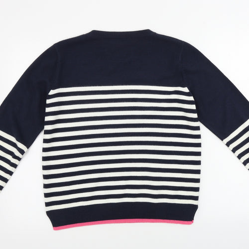 Marks and Spencer  Womens Blue Striped  Pullover Jumper Size 12