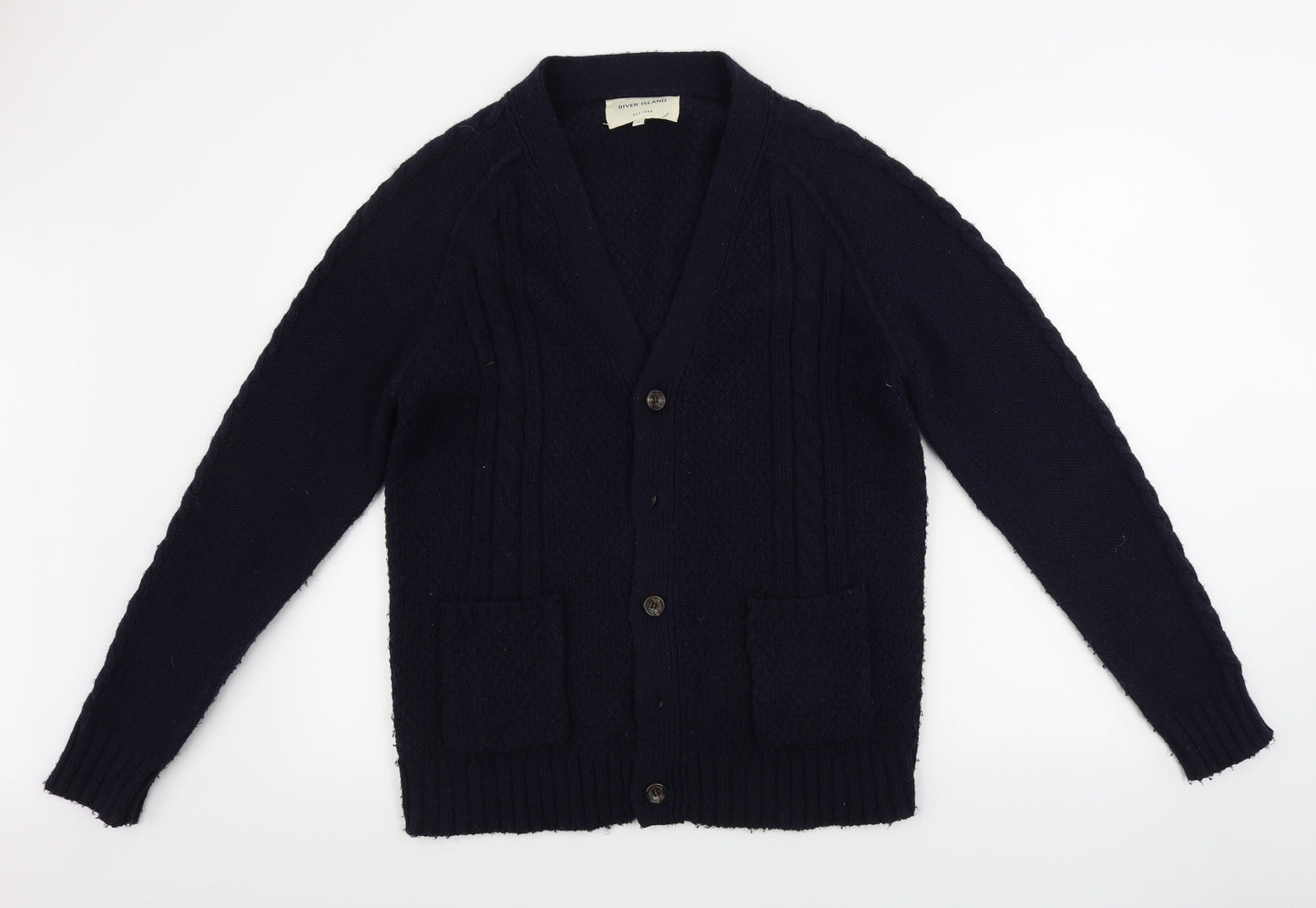 River Island  Mens Blue   Cardigan Jumper Size M