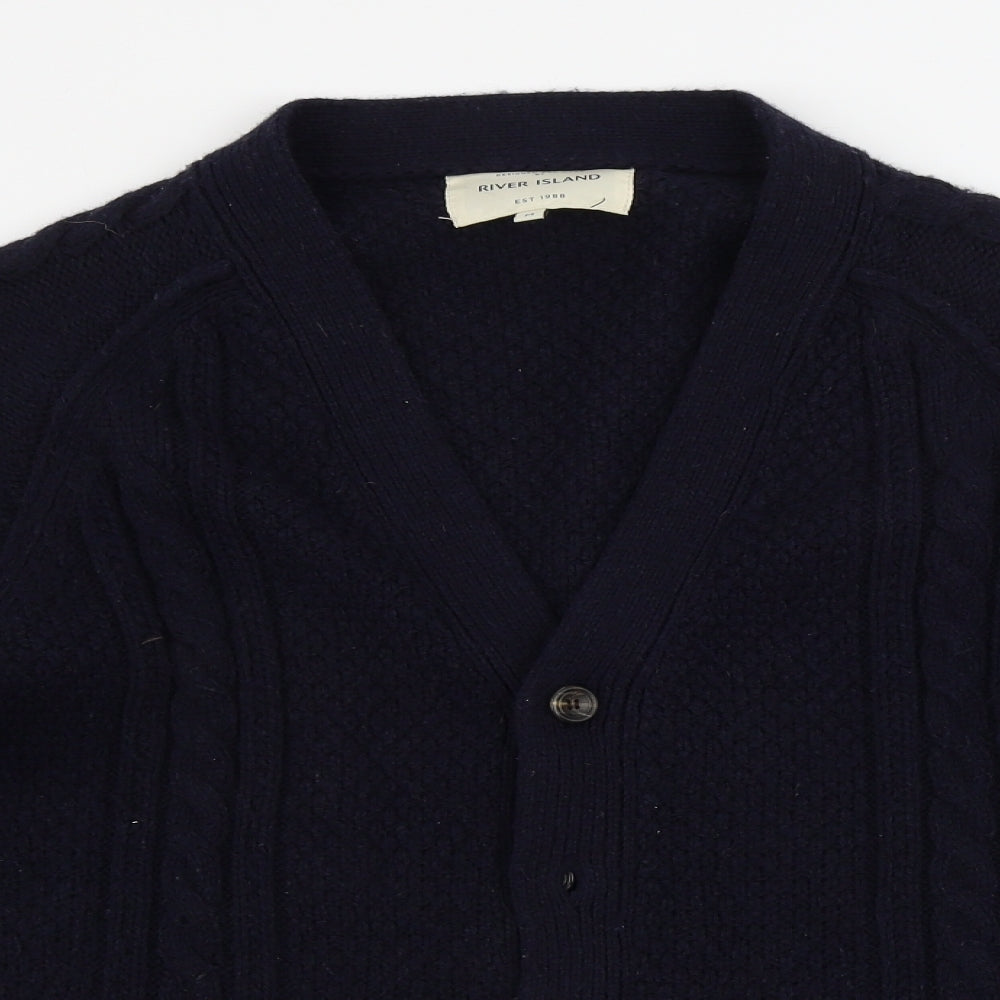 River Island  Mens Blue   Cardigan Jumper Size M