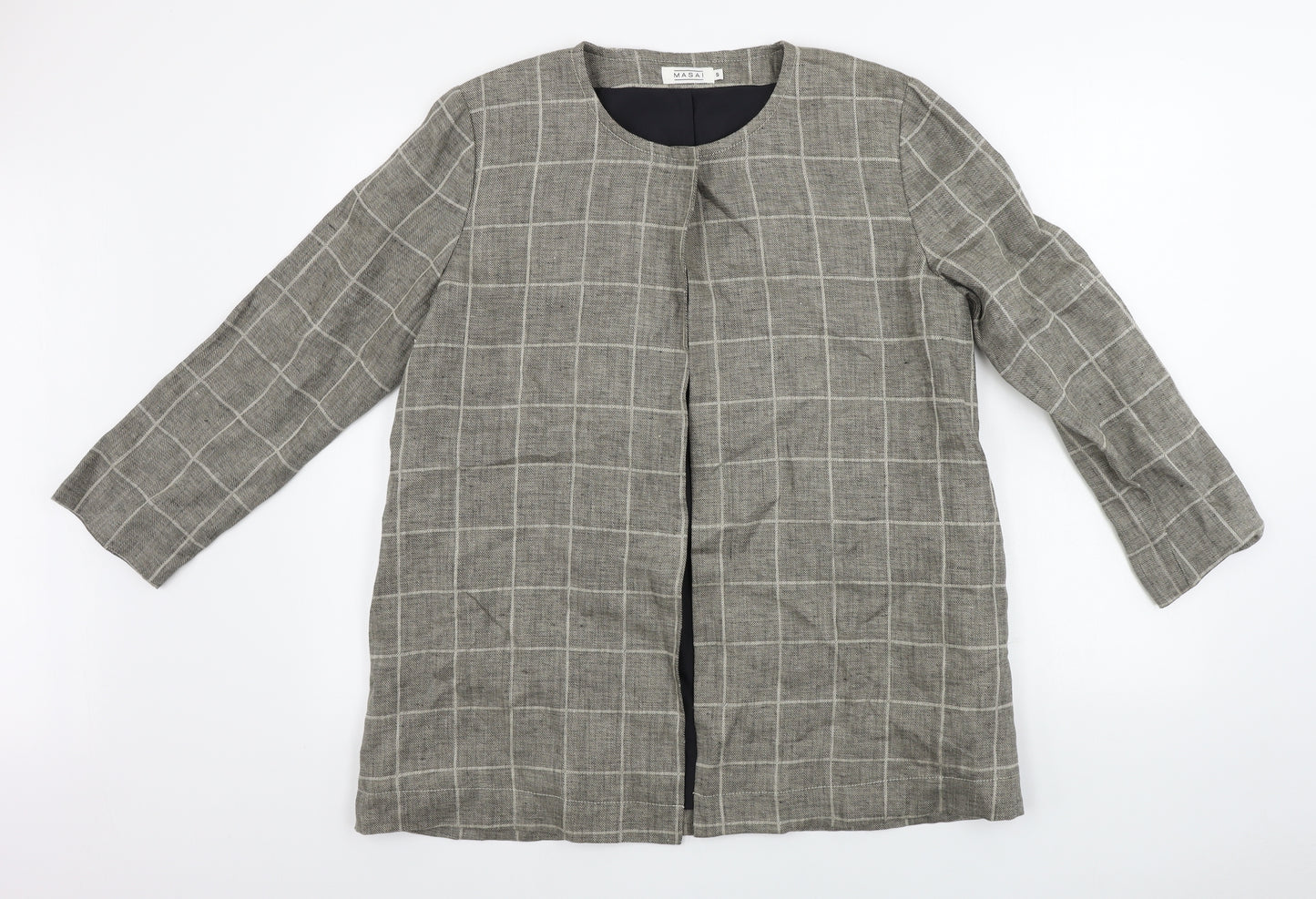 Masai  Womens Grey Check  Jacket Coat Size S