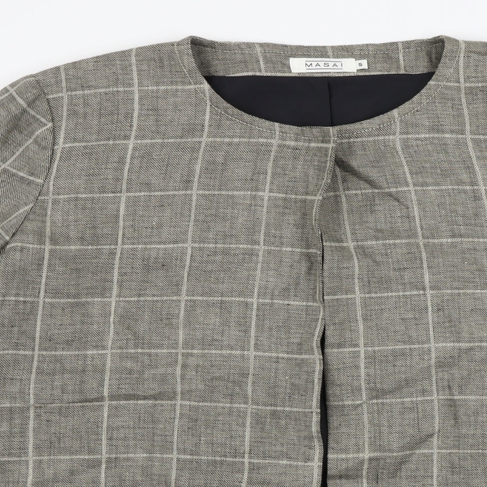 Masai  Womens Grey Check  Jacket Coat Size S