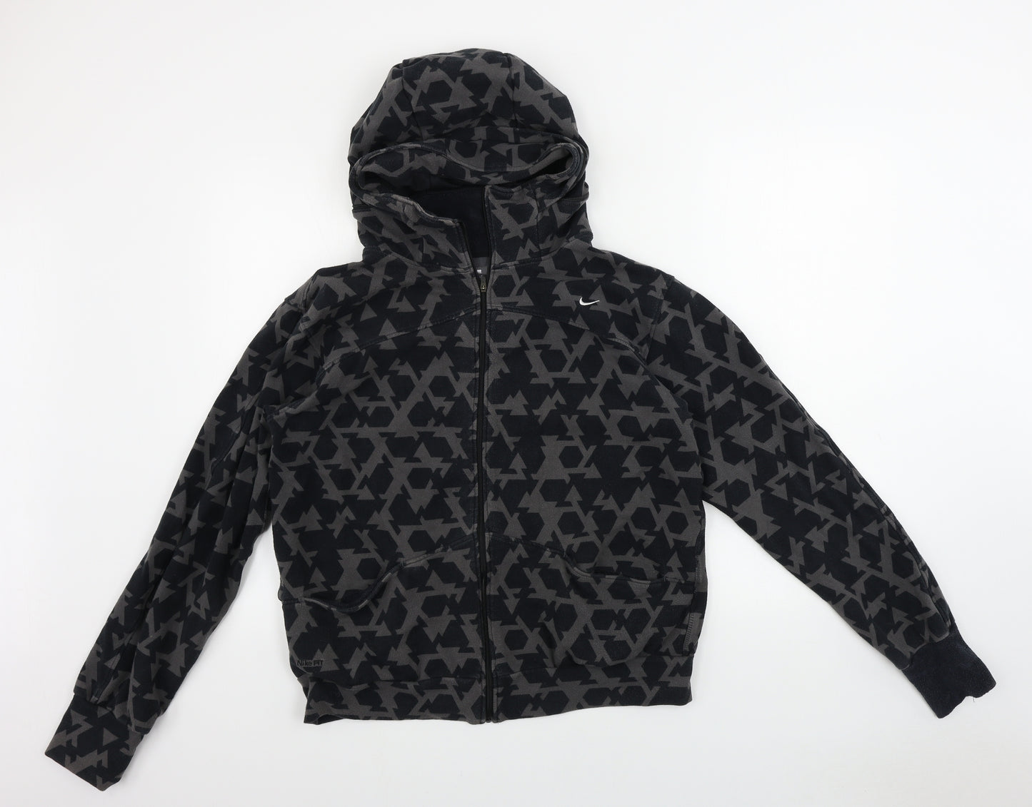 Nike Mens Grey Geometric  Full Zip Hoodie Size L