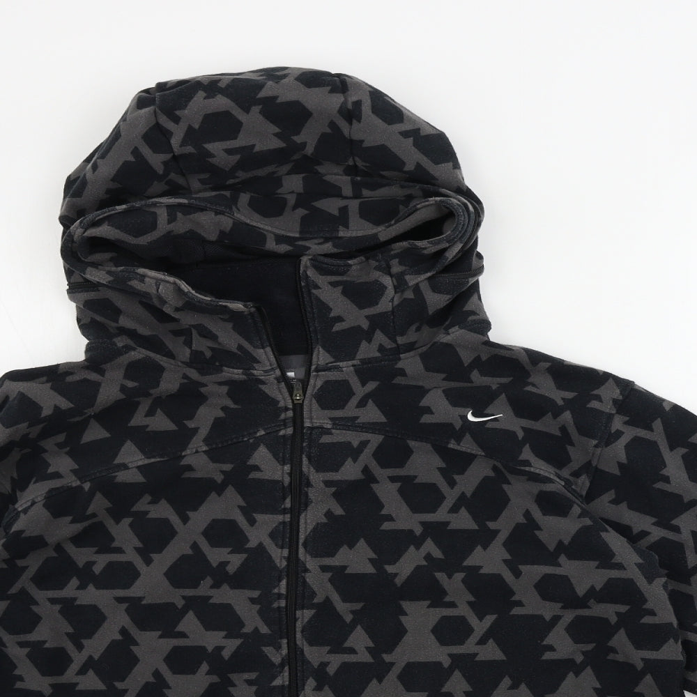 Nike Mens Grey Geometric  Full Zip Hoodie Size L