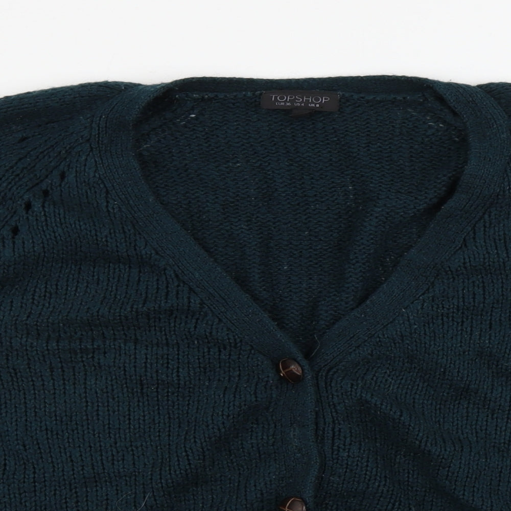Topshop  Womens Green   Cardigan Jumper Size 8