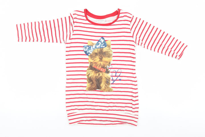 Sweet Millie Girls Ivory Striped  Camisole T-Shirt Size 7 Years