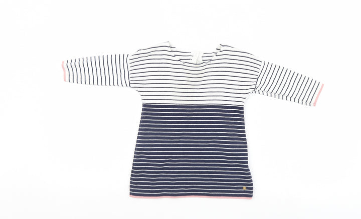 Marks and Spencer Girls Ivory Striped  Basic Casual Size 9-12 Months