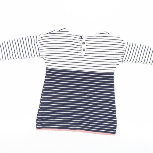 Marks and Spencer Girls Ivory Striped  Basic Casual Size 9-12 Months