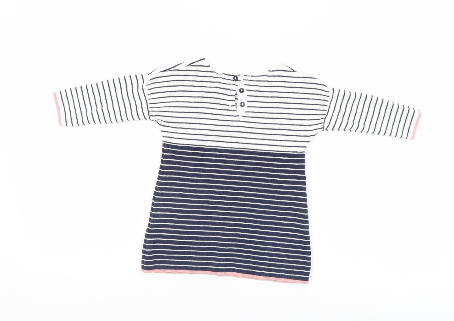 Marks and Spencer Girls Ivory Striped  Basic Casual Size 9-12 Months