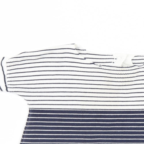 Marks and Spencer Girls Ivory Striped  Basic Casual Size 9-12 Months