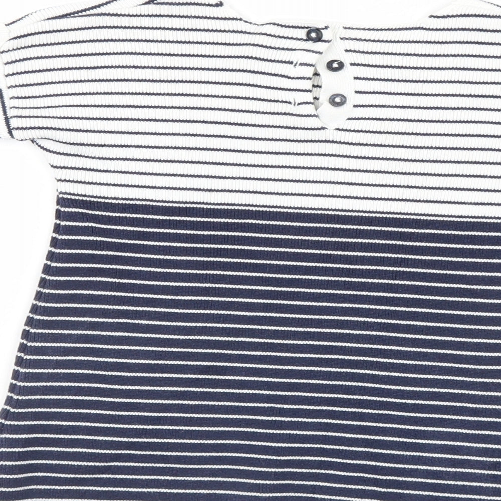 Marks and Spencer Girls Ivory Striped  Basic Casual Size 9-12 Months