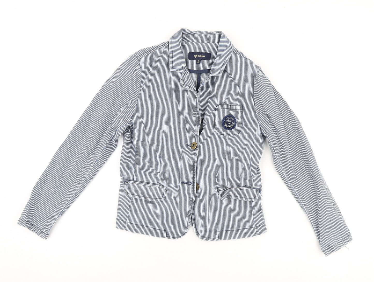 j jeans Girls Blue Striped  Jacket  Size 10 Years