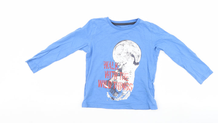 IUPILU Boys Blue Basic T-Shirt Size 5-6 Years