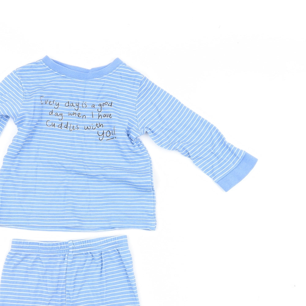 George Boys Blue Striped  Cami Pyjama Set Size 9-12 Months