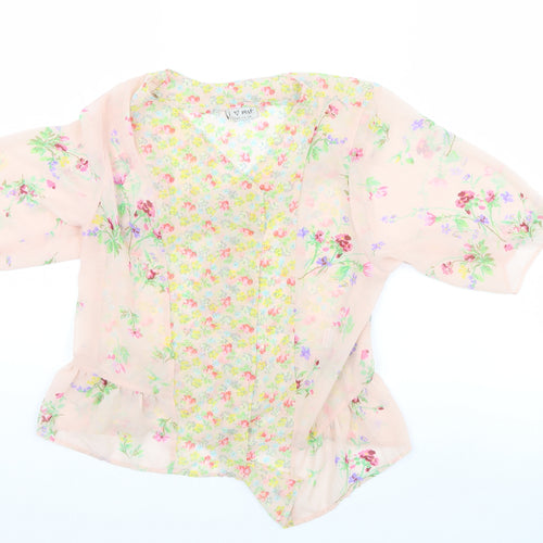 NEXT Girls Pink Floral  Kimono Blouse Size 9 Years