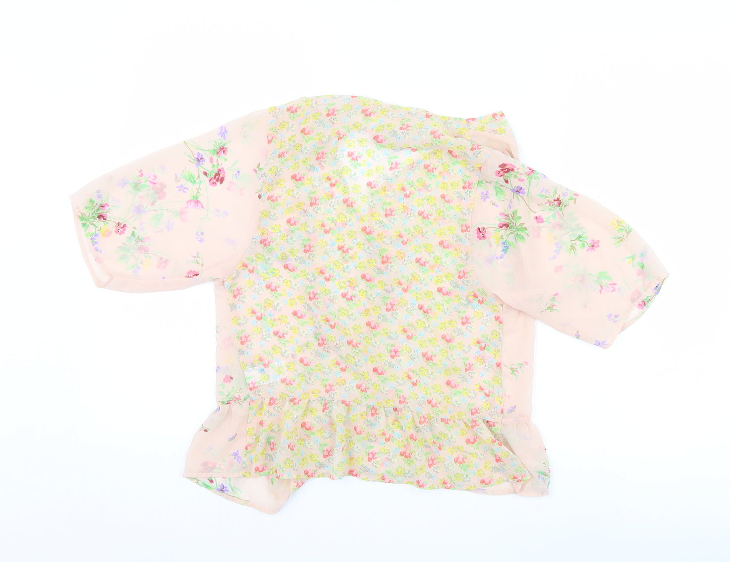 NEXT Girls Pink Floral  Kimono Blouse Size 9 Years