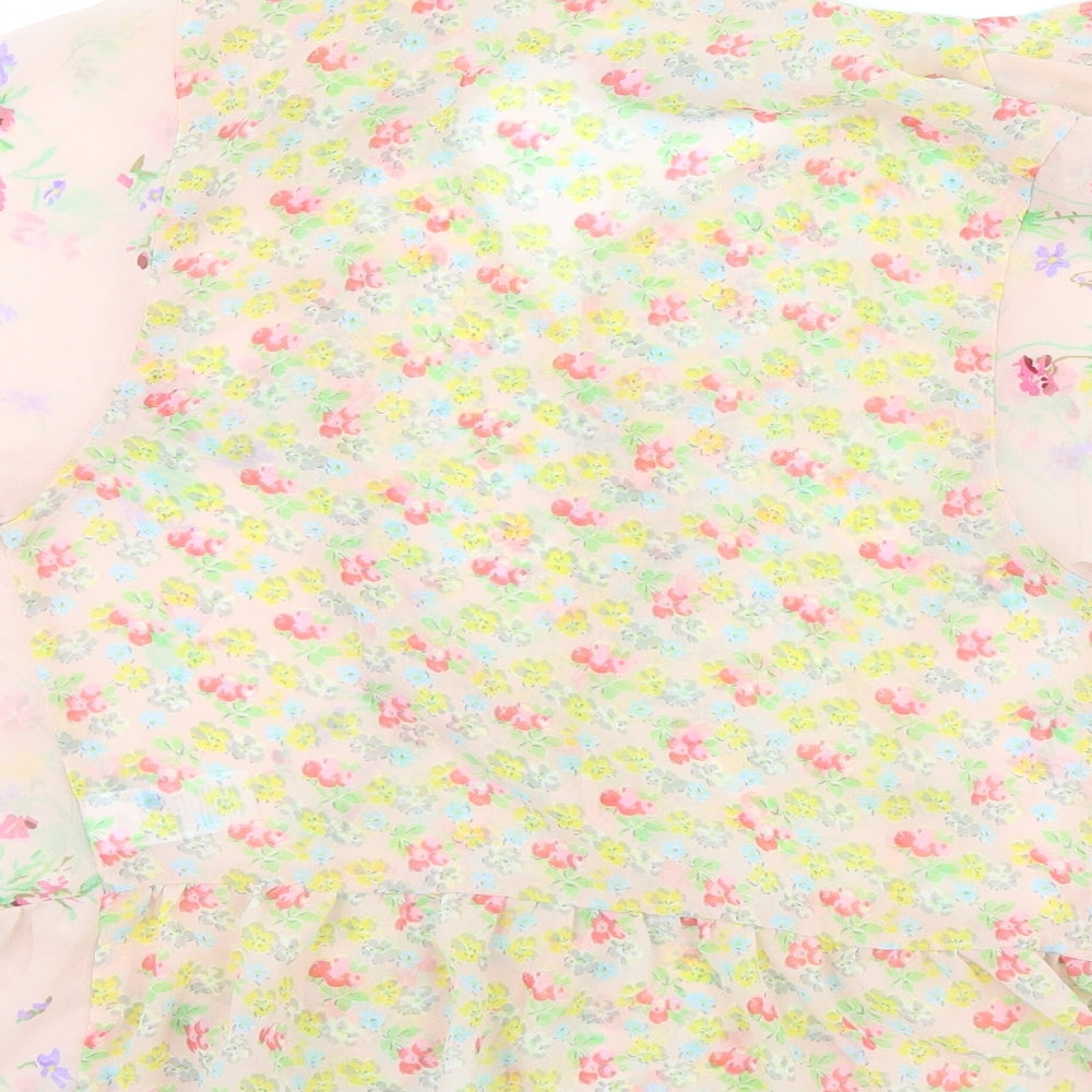 NEXT Girls Pink Floral  Kimono Blouse Size 9 Years