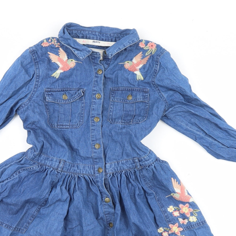 Mantaray Girls Black   Shirt Dress  Size 11 Years