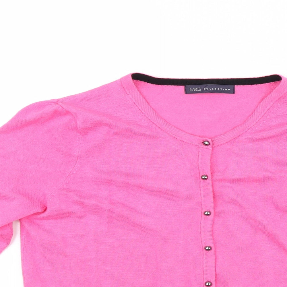 Marks and Spencer Womens Pink   Cardigan Jumper Size 14