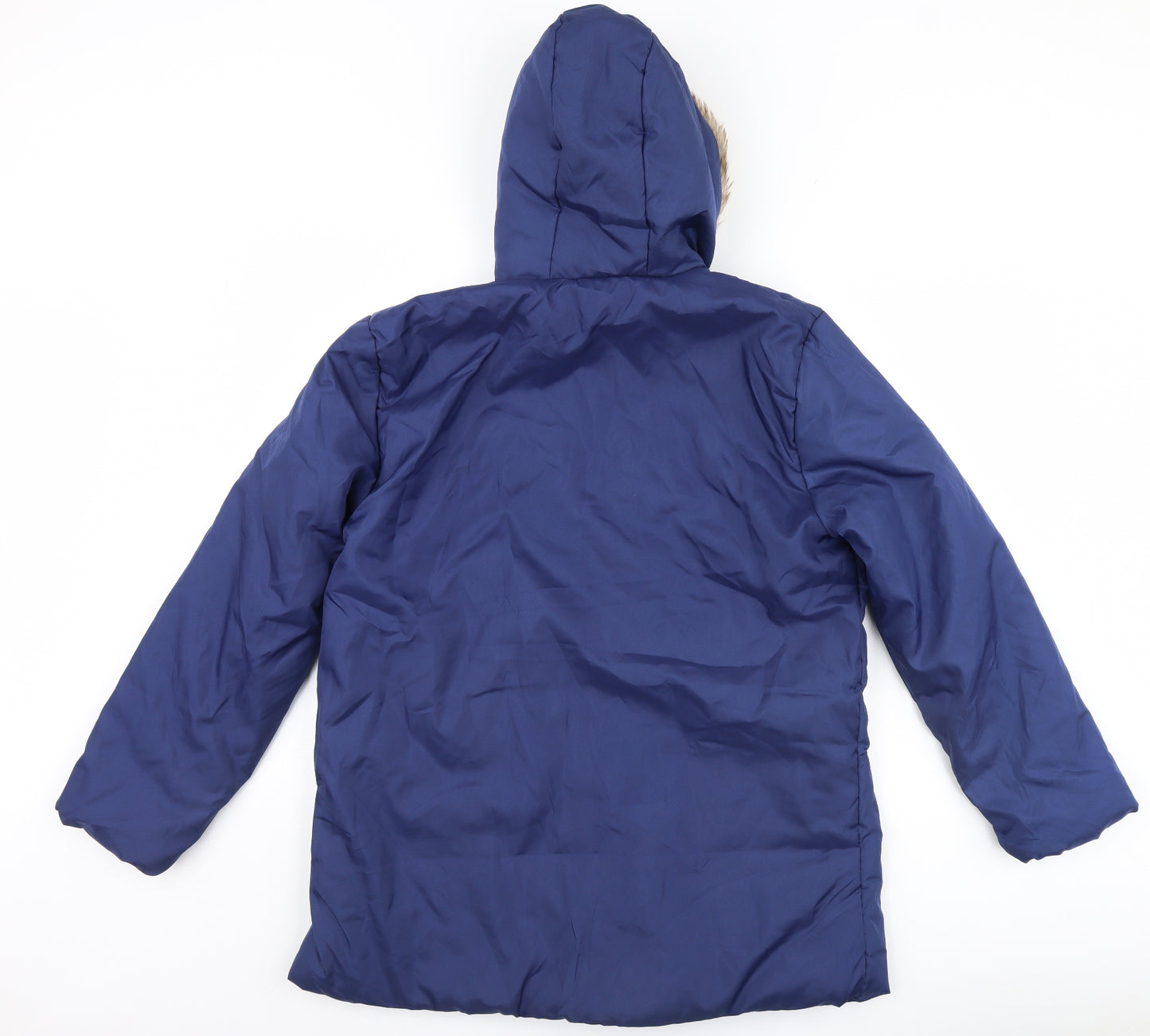 Anne De Lancay Womens Blue   Quilted Coat Size M