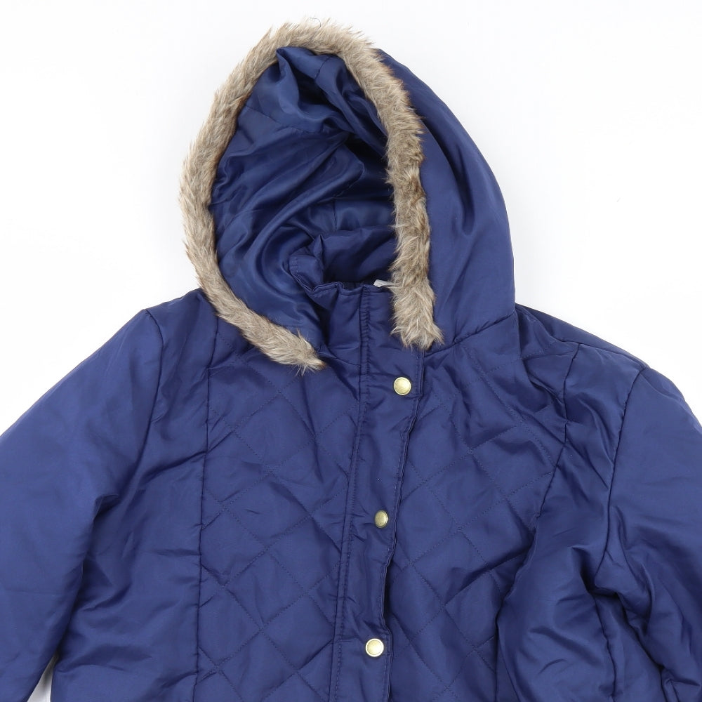 Anne De Lancay Womens Blue   Quilted Coat Size M