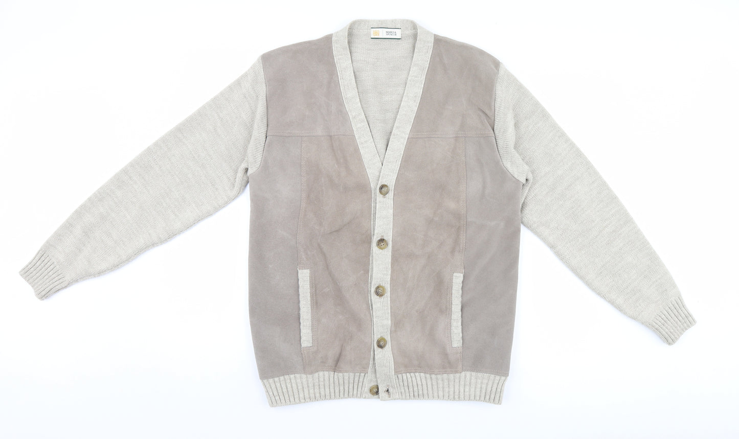 Marks and Spencer Mens Beige   Cardigan Jumper Size M