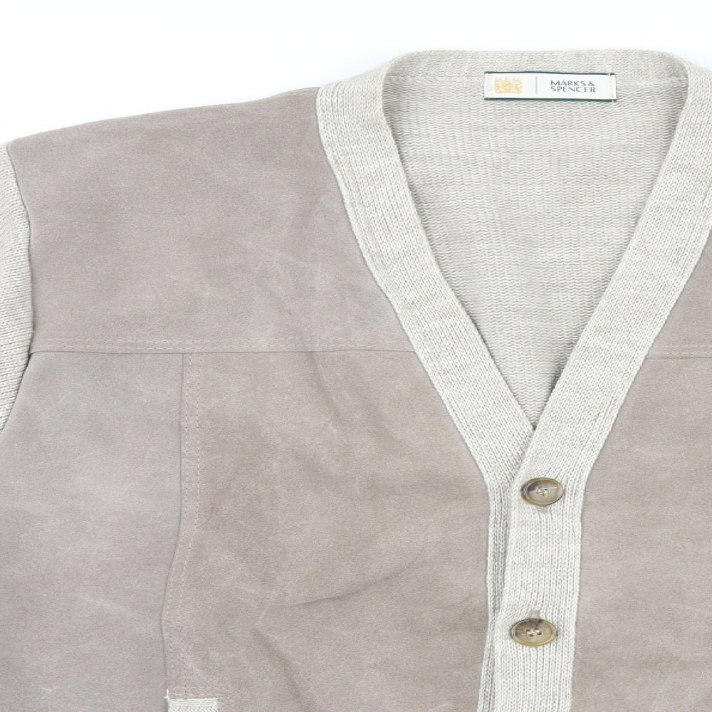 Marks and Spencer Mens Beige   Cardigan Jumper Size M