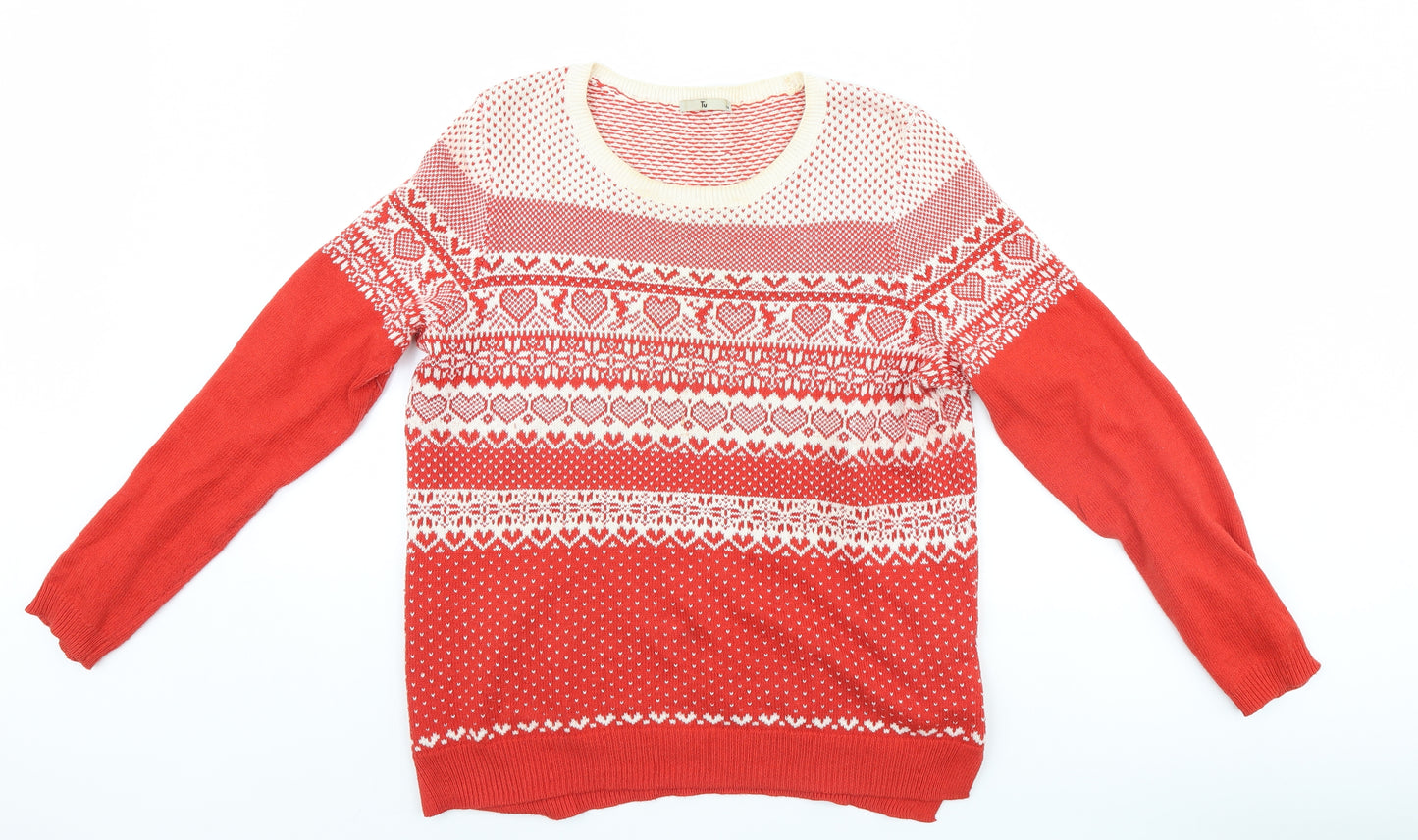 TU Womens Red   Pullover Jumper Size 14