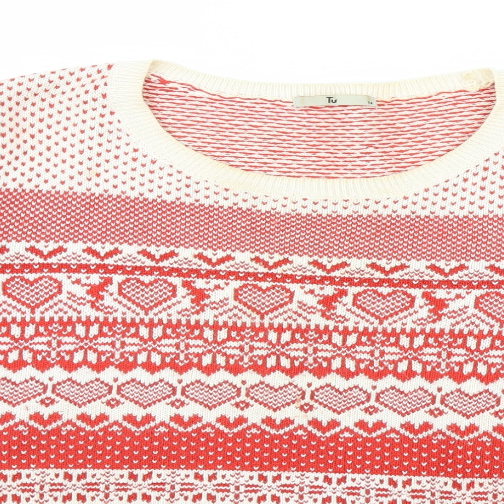 TU Womens Red   Pullover Jumper Size 14