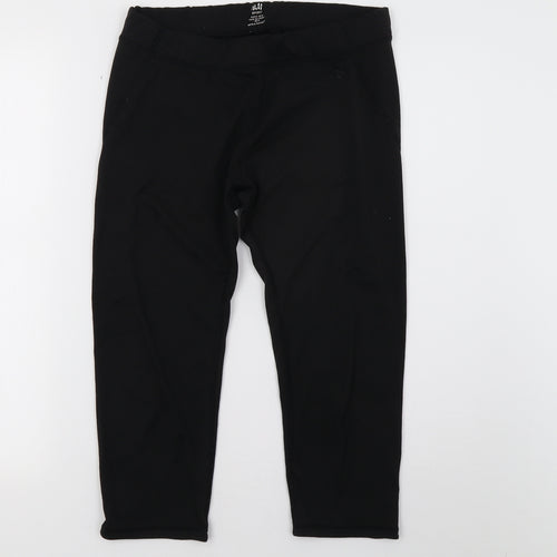 H&M Womens Black   Cropped Leggings Size 10 L20 in