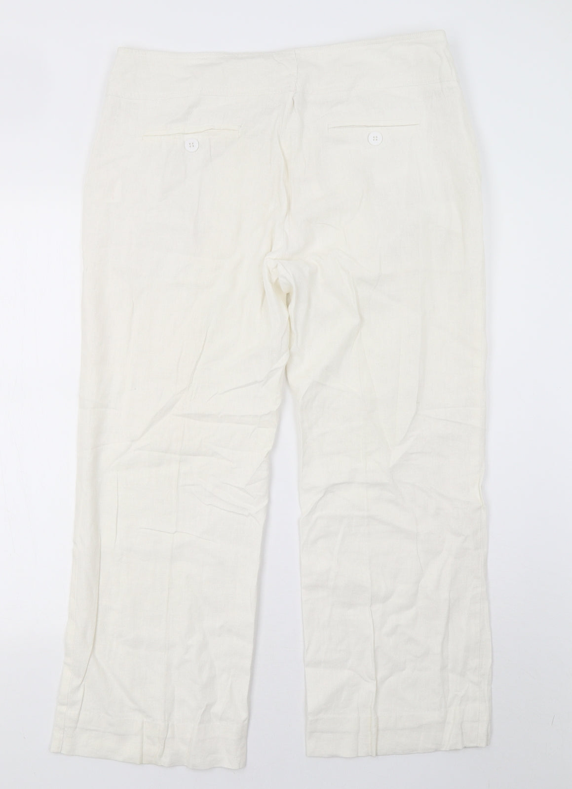Preworn Womens White   Trousers  Size 14 L27 in