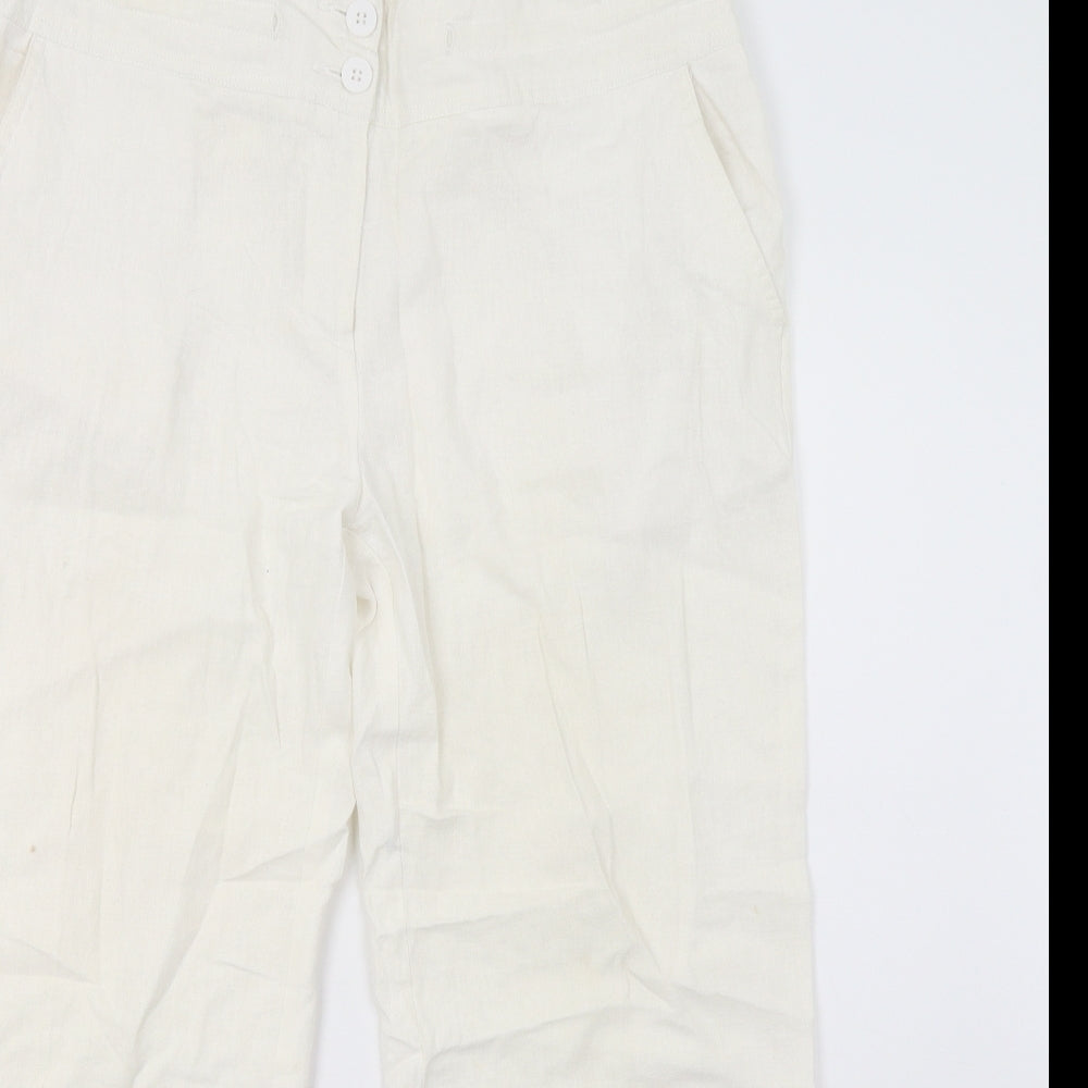 Preworn Womens White   Trousers  Size 14 L27 in