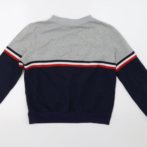 Preworn Womens Grey Striped  Pullover Sweatshirt Size L