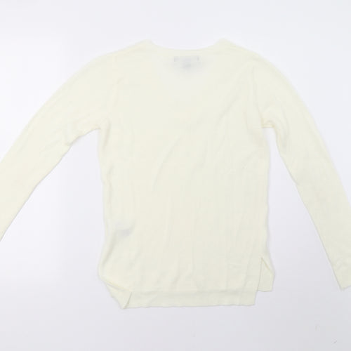 Primark Womens White  Knit Pullover Sweatshirt Size 6
