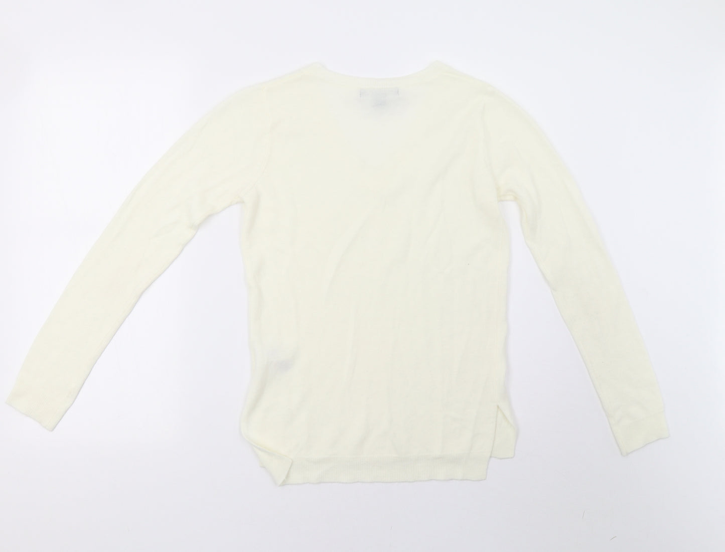 Primark Womens White  Knit Pullover Sweatshirt Size 6