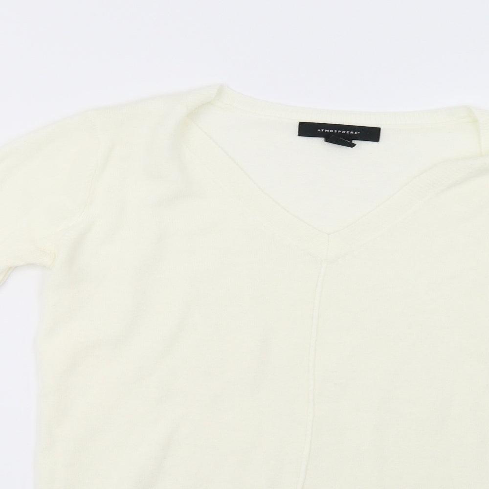 Primark Womens White  Knit Pullover Sweatshirt Size 6
