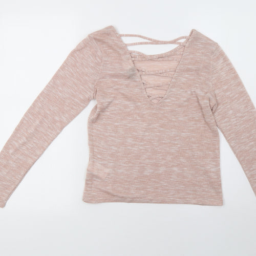 H&M Womens Pink   Pullover Sweatshirt Size M