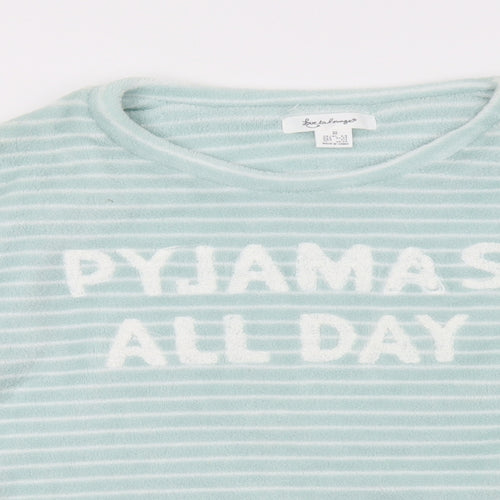 Primark Womens Green Striped   Pyjama Top Size 8