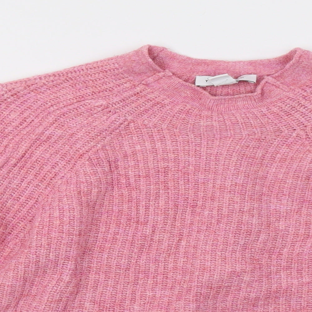 Topshop Womens Pink  Knit Pullover Sweatshirt Size S