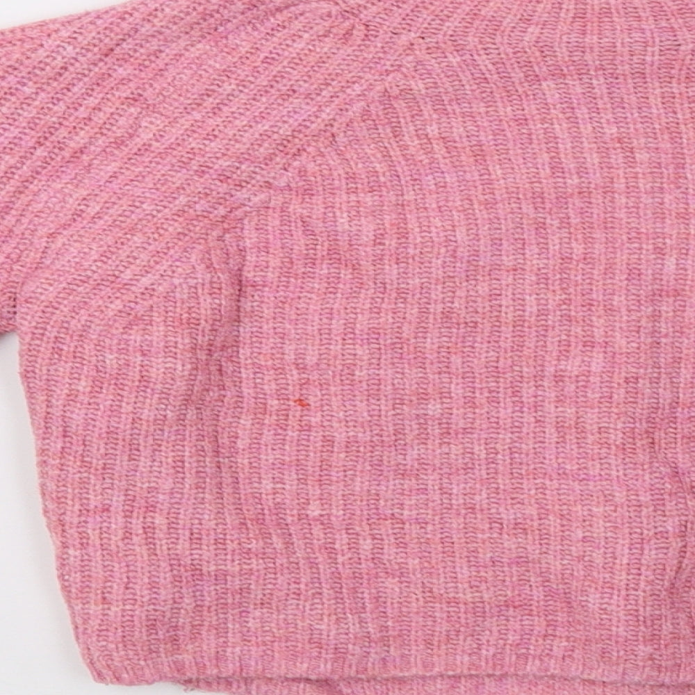 Topshop Womens Pink  Knit Pullover Sweatshirt Size S