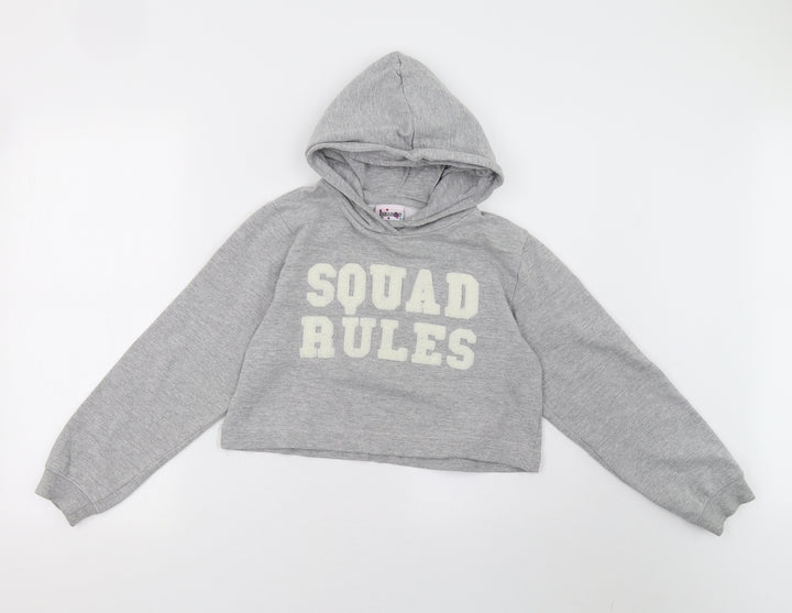 hullabaloo Girls Grey Pullover Hoodie Size 12 Years