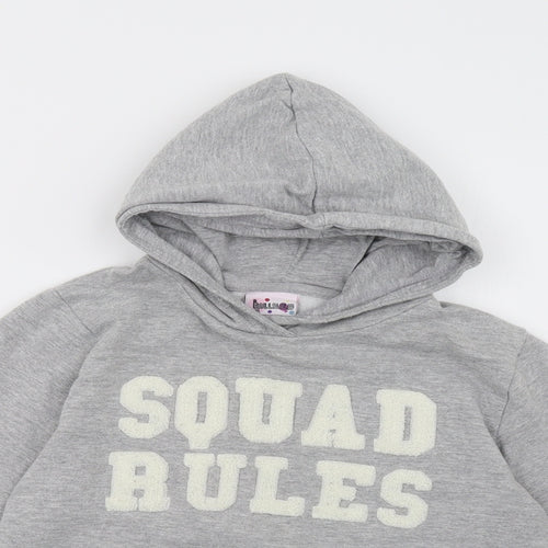hullabaloo Girls Grey   Pullover Hoodie Size 12 Years